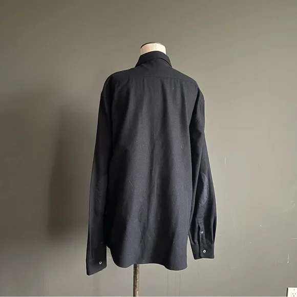 COS Black Wool Blend Shirt Jacket XL Minimalist Utility Overshirt Preppy Classic